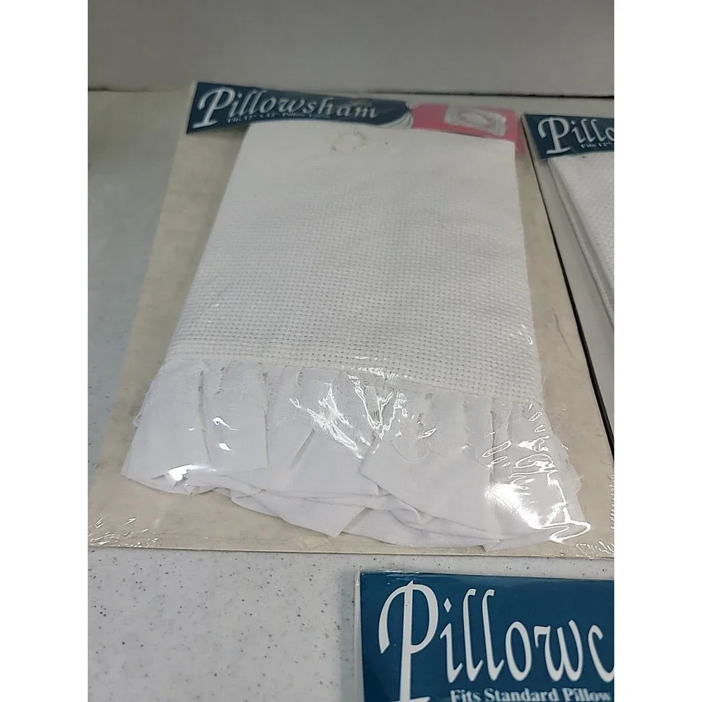 1 Pillowcase And 2 Pillow  Sham Embroidery Cross Stitch New